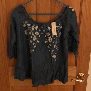 NEW Francesca’s Denim off the shoulder top